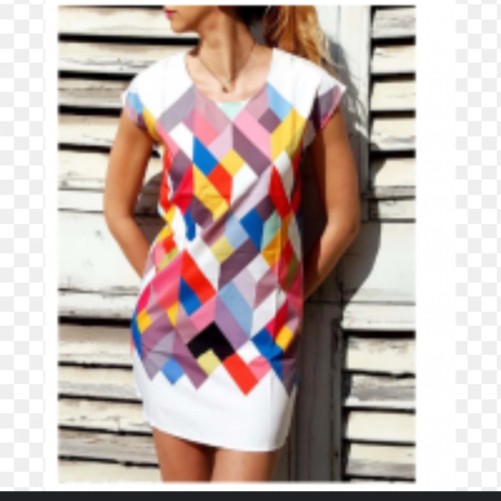 Man Li Shang Multi Color Block Mini Dress Size M
